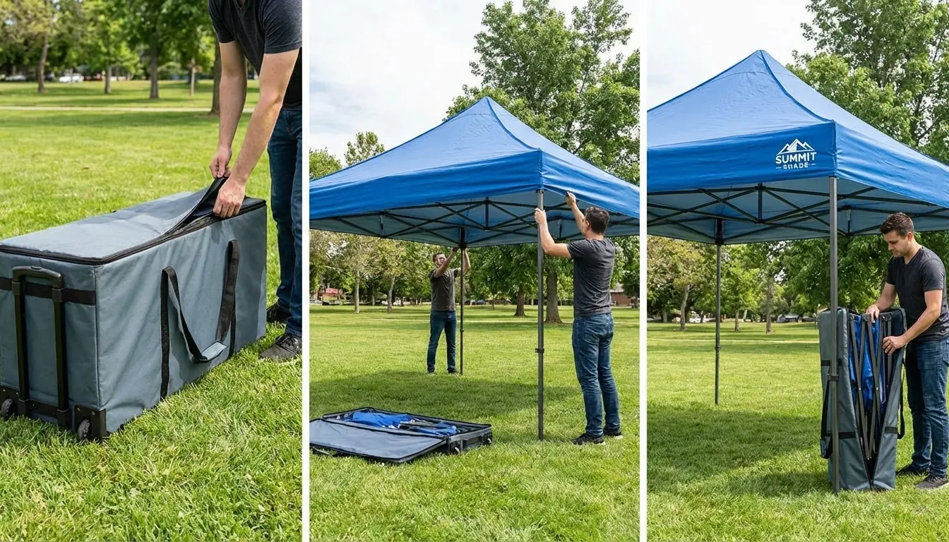 Easy setup custom canopy tent with carrying case